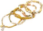 RIAH FASHION Bohemian Mix Bead Multi Layer Versatile Statement Bracelets - Stackable Beaded Strand Stretch Bangles Sparkly Crystal, Tassel Charm - Image 2